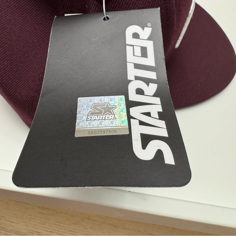 NEW Rhude X Starter Black Label The Natural Maroon Snapback Cap Hat White Logo - Picture 7 of 7